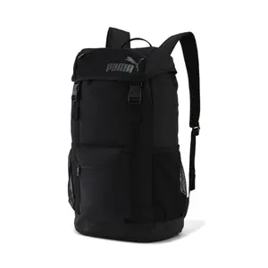PUMA Mens Flap Polyester Backpack Casual - Black