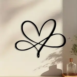 1pc Elegant Infinity Heart Metal Wall Art, Elegant Infinity Heart Statue Mural, Perfect for Bedroom, Boudoir, Love Alcove Decor, Valentine's Decor, Ideal Gift for Men christmas decorations