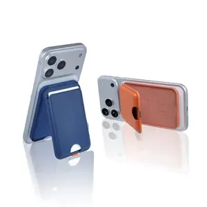 Magnetic Stand for iPhone 17 16 15 14 13 12 Series with Magsafe Compatibility, Multifunctional Phone Stand, Stable Phone Holders, Foldable Design with Card Slot, Portable Credit Card Holder