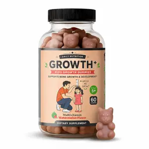Growth Gummies (Watermelon) Natural Growth & Development Supplement for Kids & Teens - Vitamin D, K, Calcium & Ashwaganda, Bone Strength - Kids Vitamins, Ages 5+