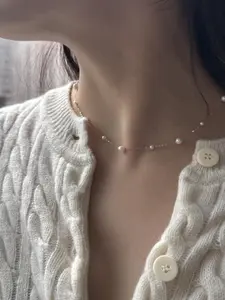 Freshwater Pearl  Small Pearls  Necklace  Starry Night S925 Necklace Daily Wear