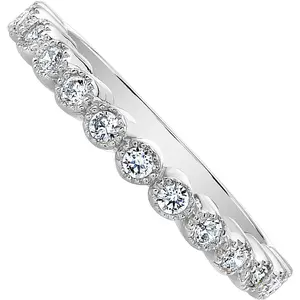 Guliette Verona Rhodium-plated Sterling Silver Princess Crown CZ Ring Band