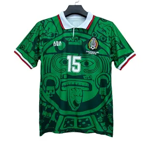 1998 World Cup Mexico Classic Retro HERNANDEZ #15 Home Kit Green Short Sleeve Soccer Jersey