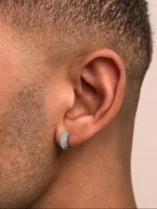 Men's Huggie Earrings, Low Allergy Cz Jewelry, Lightweight Design, Perfect Gift for Sensitive Skin, Ideal for Birthday & Christmas