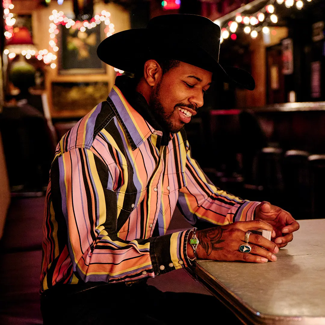 Vintage-Inspired Brushpopper Western Snap Workshirt - Candy Stripe