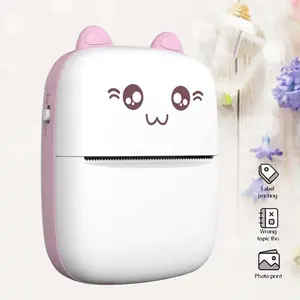 Boy Mini Thermal Label Printer 1 Set Portable Rechargeable Photo Thermal Printer Portable Handheld Printer Inkless Thermal Printer Thermal Printers Multi-purpose Pocket Photo Printing Machine Set School Supplies Boy And Girl Thermal Printer