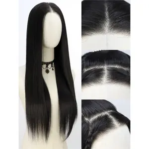 28 Inch Long Straight Glueless Synthetic 13*4 Lace Front Wig for Women, Gorgeous Fluffy No-Bangs  Frontal Wig for Parties and Daily Use tiktokshopspringglowup Lace Closure Wig Lace Knotless Wig