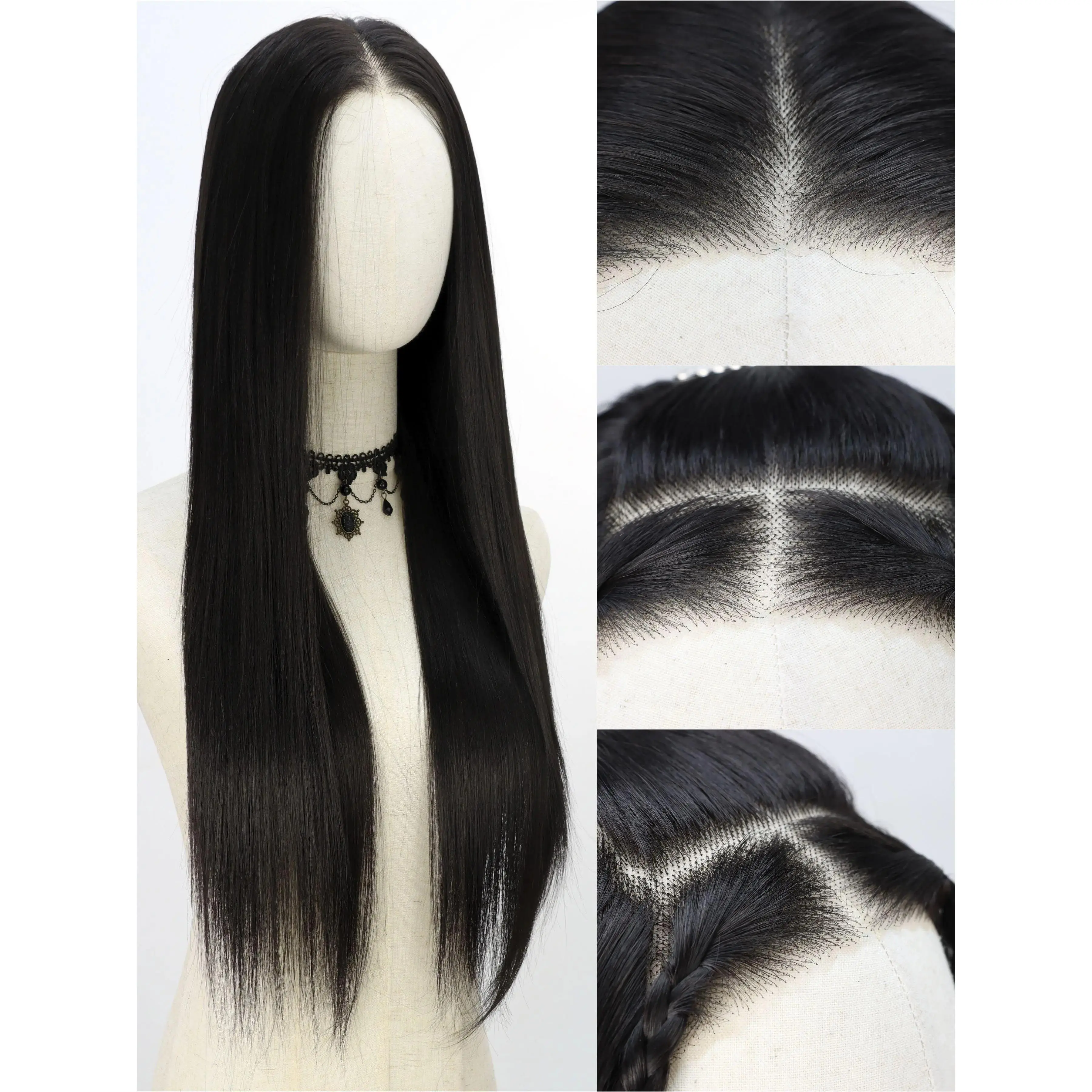 28 Inch Long Straight Glueless Synthetic 13*4 Lace Front Wig for Women, Gorgeous Fluffy No-Bangs  Frontal Wig for Parties and Daily Use tiktokshopspringglowup Lace Closure Wig Lace Knotless Wig