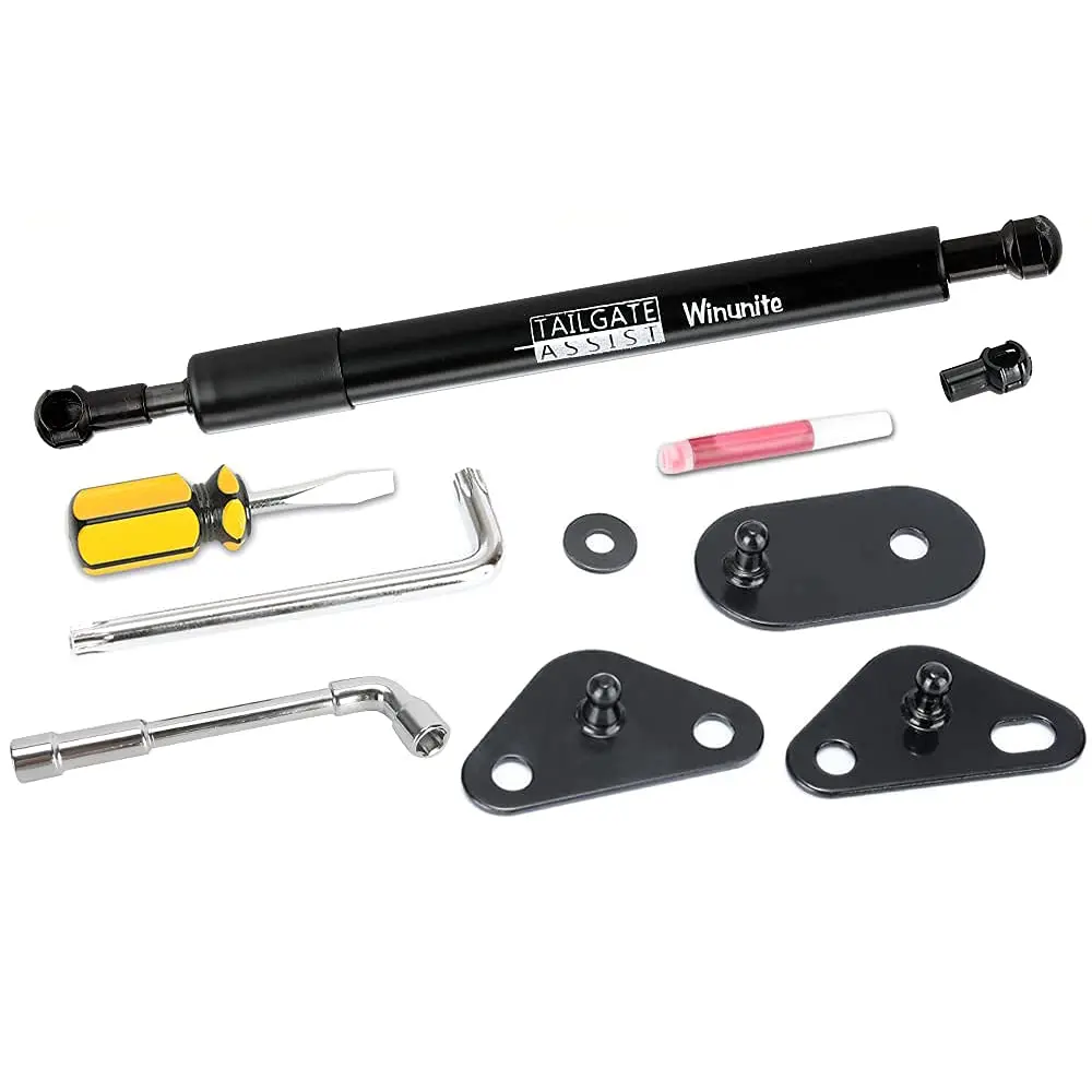 Winunite Truck Tailgate Assist Compatible with Ford F-150/F-250/F-350, Dodge Ram, Chevy Silverado Trucks - Multiple Fits, High-Strength Stainless Steel, Quiet Descent, No Slamming, No-Drill Bolt-On Installation with All Tools Included (Limited Time Deal)