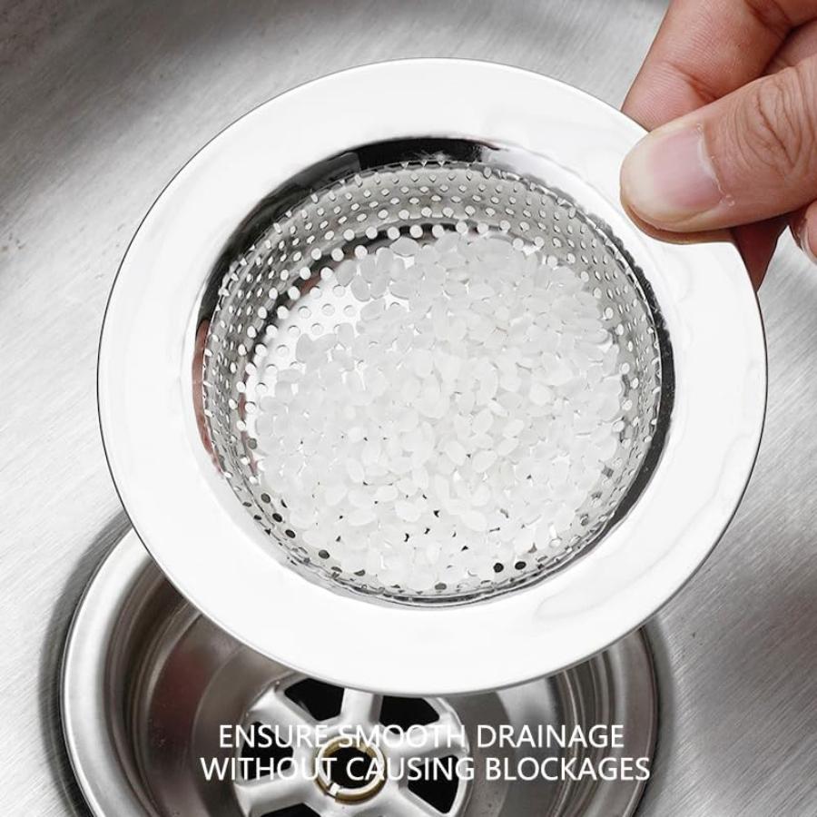 2-Pack Double-Layer Kitchen Sink Strainer, 4.5-Inch Rust-Resistant Drain Basket