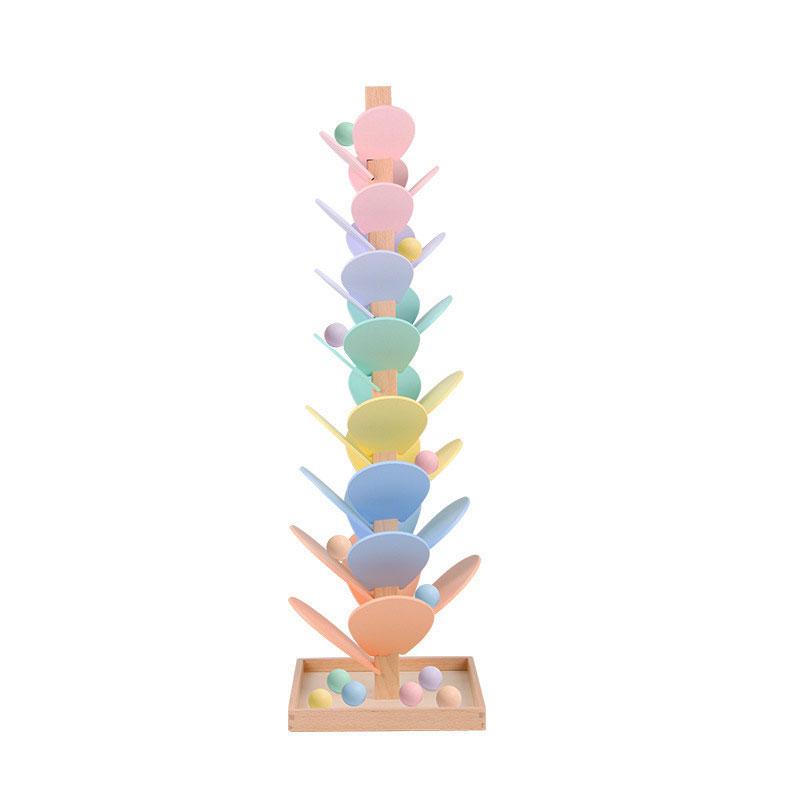 Rainbow Music Tree Wooden Marble Run Toy | Large 3cm Safety Marbles Wooden Sound Tree | Montessori Sensory Educational Toys for Toddlers Kids Boys Girls Birthday Gift (70cm)