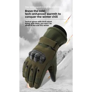 Tech-Enhanced Tactical Full Finger Gloves with Soft Knuckle Protection for Touchscreen Non-Slip Breathable Use in Outdoor Sports, Motorcycle Riding, Training, and Hunting heated gloves men