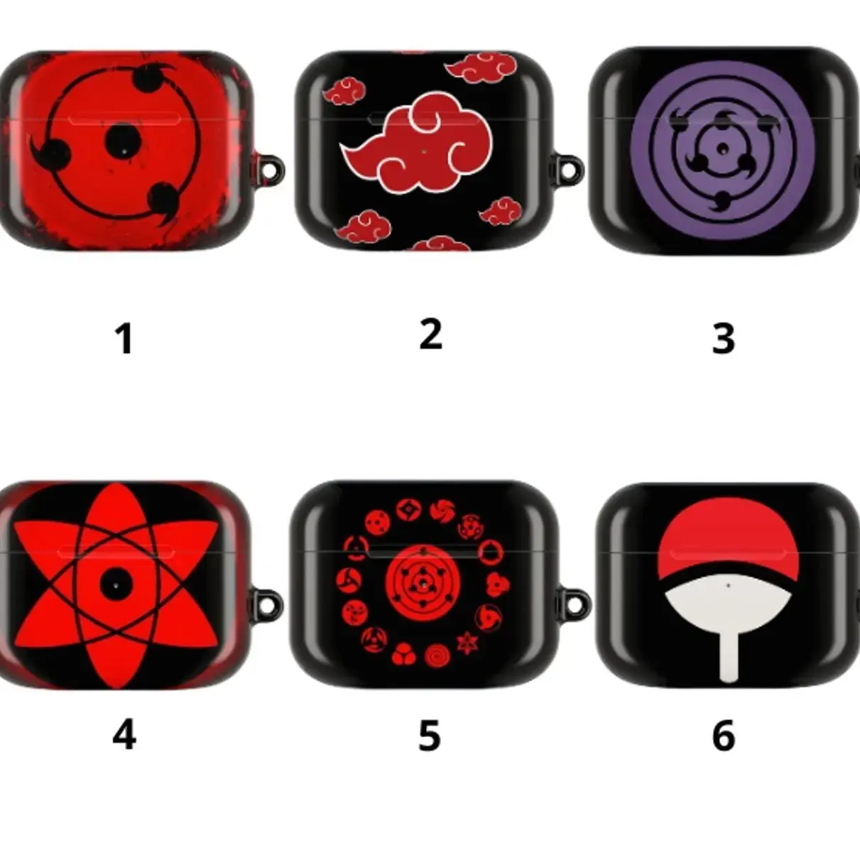 Akatsuki AirPods Case, Sharingan Narut0 AirPods Case For all Airpods Gen 1 2 3 4 & Pro 1, 2, 3 Aesthetic AirPods Case Cover Protective