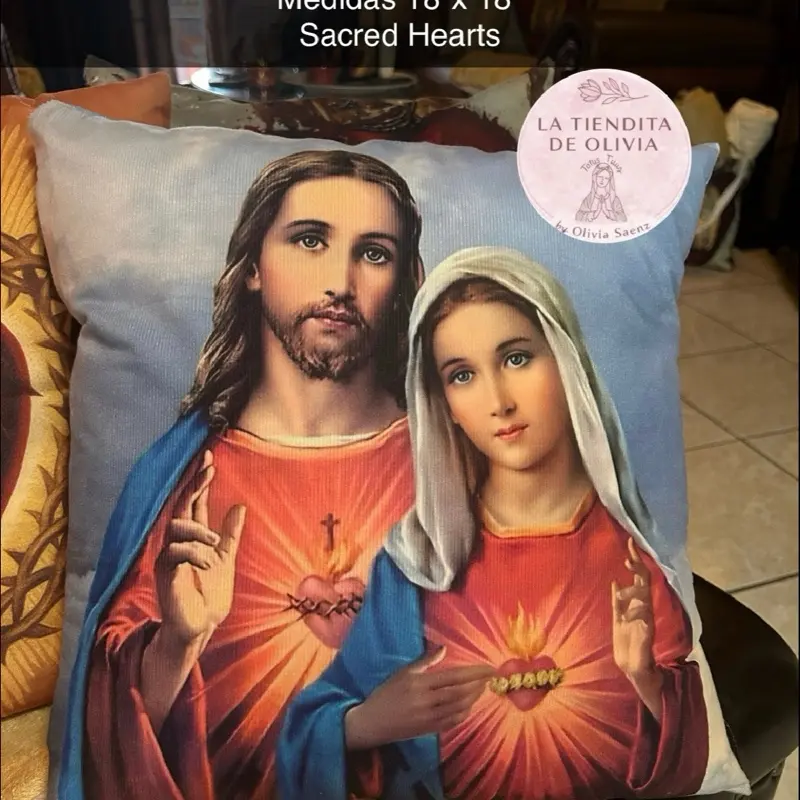 Almohada Sagrados Corazones Sacred Hearts  Medidas 18"x 18" Sacred Hearts