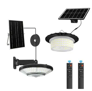 Solar Powered Outdoor Hanging Light with Remote & Motion Sensor, 360° Lighting, Daytime Working Solar Lamp, IP65 Waterproof for Barn, Chicken Coop, Cabin, Garage, Gazebo, Shed, Porch & Walkway