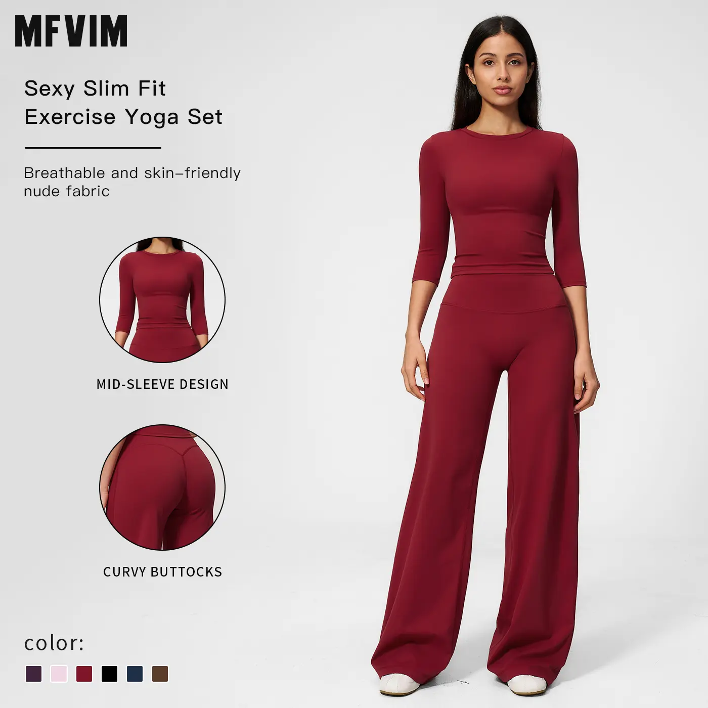 MFVIM Workout Sets Women, Loose Fit 2 Piece Outfit with T-Shirt Top and High Waisted Yoga Pants, Below Ankles Gym Sportswear with Rolling Waist, Athleisure Wear, Workout Outfit Inspo, Gym Fashion, 2 Piece Women's Sports Sweat Suit, Activewear Set Women's