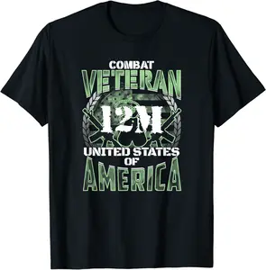 12M MOS United States Combat Veteran T-Shirt - Taliyaannhun Shop 20B094K56YHP