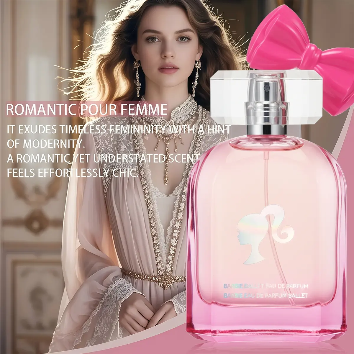 Miniso Barbie Limited Edition Rose Perfume 2.54FL.OZ./75ML,1.69FL