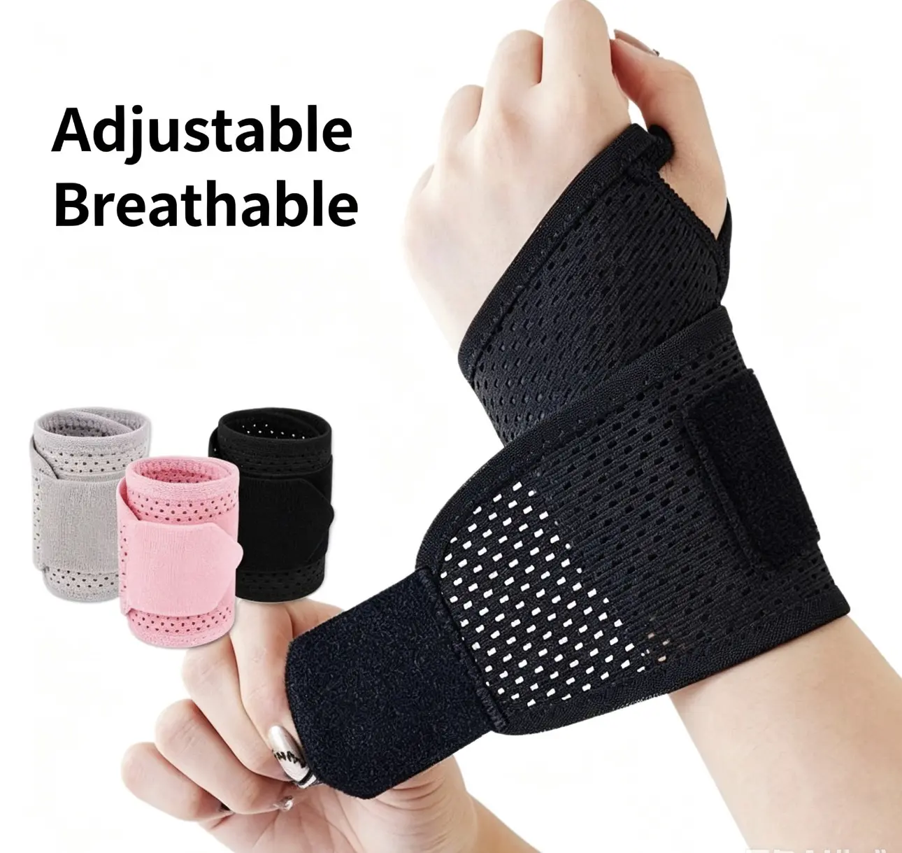 Mesh Wrist Support Brace - Breathable, Adjustable Compression Strap, Ergonomic Stabilizer for Pain Relief, Joint Protection, Weightlifting, Badminton, Fitness, Tennis