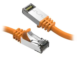 Nippon Labs Cat8 RJ45 5ft Ethernet Patch Internet Network LAN Cable, In/Outdoor, 26AWG, Shielded Latest 40Gbps 2000MHz, Weatherproof S/ftP -in Wall, Outdoor for Gaming/Router/Modem/PC/Switch (Orange)