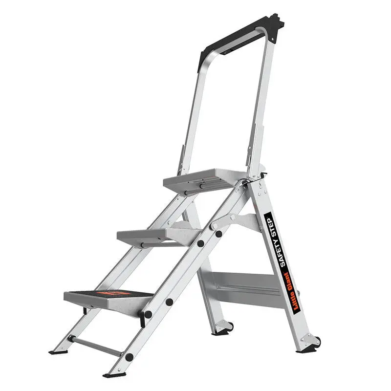 Safety Step - Lightweight Aluminum Stepstool, Type IA Rated 300 lbs, Non-Slip Safety Steps, Extra-Wide Feet Heavy-Duty for Temporary Staircase Safety Step - Lightweight Aluminum Stepstool, Type IA Rated 300 lbs, Non-Slip Safety Steps, Extra-Wide Feet Heavy-Duty for Temporary Staircase
