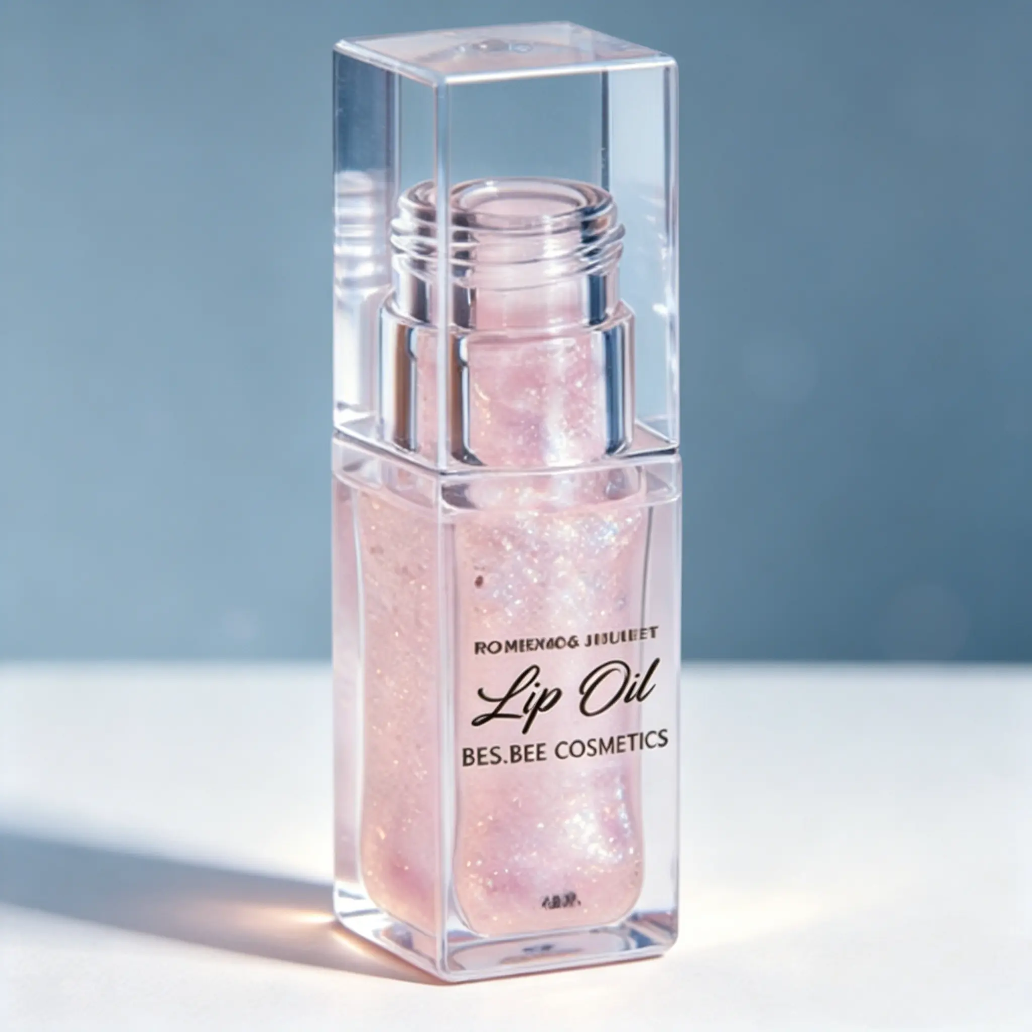 BossUp Sheer Glitter Lip Oil - Cherry, 6ML Hydrating Plumping Lip Gloss with Clear Finish and Natural Fruit Extracts