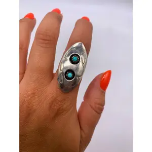 NAVAJO TURQUOISE SHADOWBOX RING ⋄ Size 6.25
