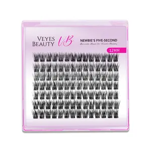 VEYESBEAUTY Dreamy 10mm-18mm Cluster Lash Single Length Refill & Replacement OptionFor Mixed Length Invisible Band Lashes Eyelashes Newbie's Five-Second Volume Wispy Soft Comfortable Mini Tray Makeup Cosmetic for Self Application at Home