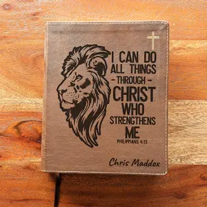 Personalized NIV Journal the Word Bible – Double Column Brown | Lion of Strength