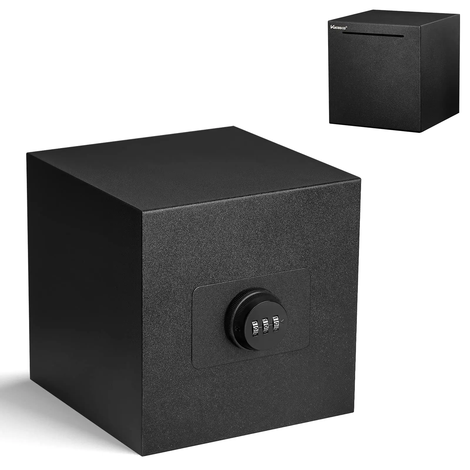 Piggy For Adults  Stainless Steel Password Reusable Safe Metal Money Saving Box With Combination Lock (black 5.9 Inch)