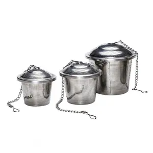 3 PCS Gold-Plated Tea Infuser Basket, Fine Mesh Strainer with Chain, Perfect for Evenly Filtering Loose Leaf Tea, Herbal Blends, and Spices in Teapots & Mugs