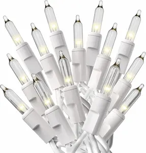 Christmas Lights (10 Feet, 50 Lights) - Clear White Christmas Tree Lights with White Wire - Indoor/Outdoor String Lights - Warm White Twinkle Lights