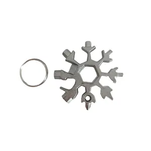 Multifunctional Snowflake Wrench Tool Set, Steel Octagonal Hexagon Design, Portable 18-In-1 Mini Universal Wrench for DIY Projects
