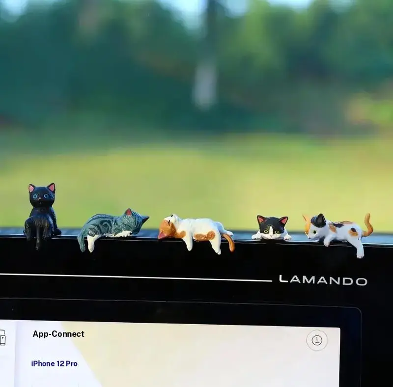 Style A (5pcs/set) Modern Resin Mini Cat Kitten Collectible Figurines, Multi-Pose Cute Collectibles, Funny Home Office Shelf Decor Accessories