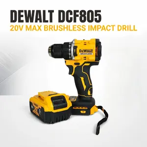 DeWalt DCF805 Brushless Impact Drill 1/2 Inch Keyless Chuck 90 N m for Machine Screws M3 to M8 and Light Drilling with 2 Speed 0 2000 RPM 3 Mode LED and 34000 BPM Battery and Charger Included cordless ratchet wrench vehicle repair