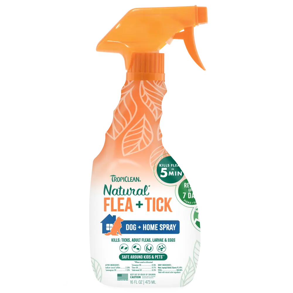 TropiClean Natural* Flea + Tick Dog Spray, 16oz