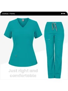 Hot Sale Nurse Scrubs Set Women Anti Wrinkle Washable Soft Hospital Uniform Workwear Scrubs Women Scrubs Sets Accessories