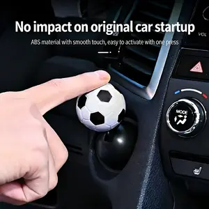 Soccer Ball Car One Click Start Button Cover, Universal Football Engine Start Stop Decorative Pull Rod, No Damage Installation Car Interior Accessory outdoorfun