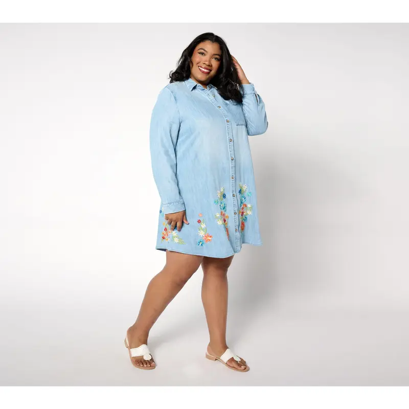 Driftwood Jeans Scottie Long Sleeve Tencel Dress - Bouquet