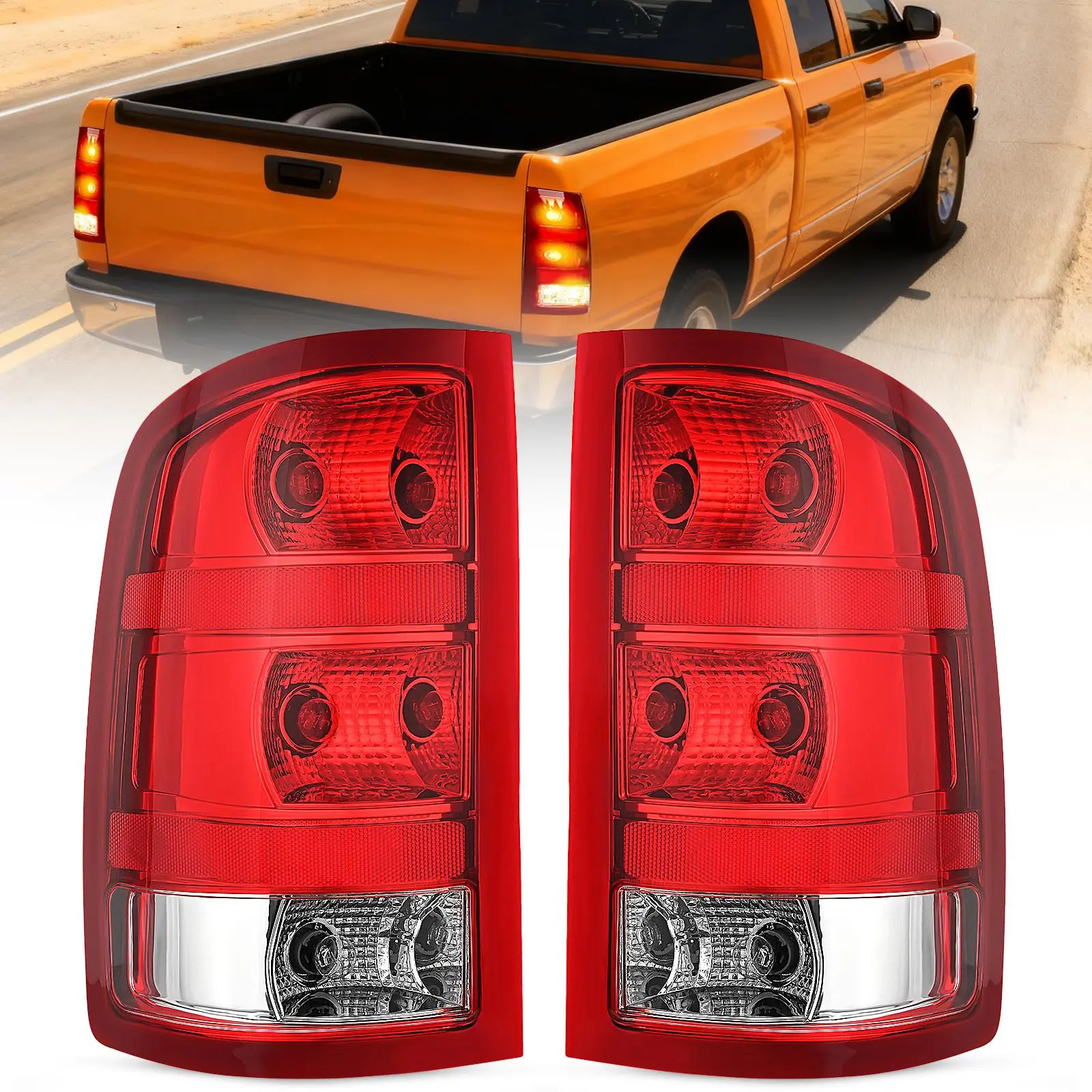 Nilight OE-Style Polycarbonate Automotive Tailight Assembly - Driver & Passenger Side Rear Lamps, Reflective, Secure, Plug-and-Play Easy-Install High-Impact Truck Accessories for 2007-2012 GMC Sierra 1500, 2007-2013 2500HD/3500HD Trucks