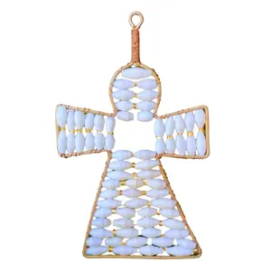 Angel Ornament with White Paper Beads