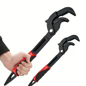OUDISI Adjustable Wrench - High Carbon Steel Hand Tool with 360° Rotating Head, Ergonomic Dual-Material Grip for Automotive, Plumbing Repairs