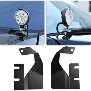 Metal LED Light Pod Metal Hood Mount Bracket Kit,Ditch Hood Light Brackets Fit for Toyota Tundra 2014-2021