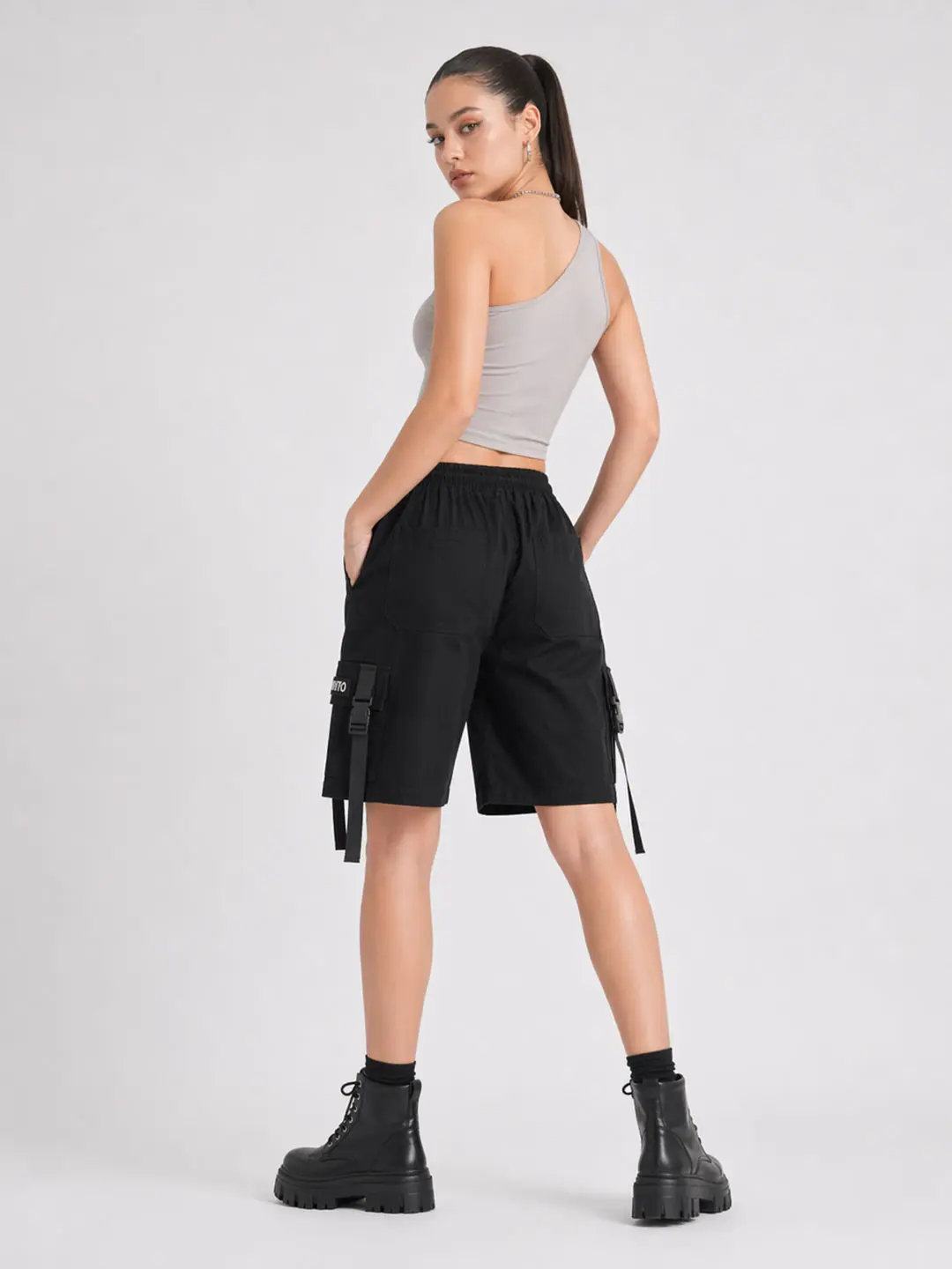 XYXIONGMAO Techwear Shorts Mens Cargo Cyberpunk Hip Hop Gothic