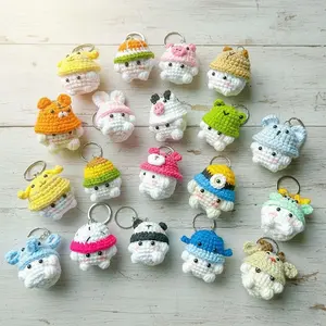 Handmade Cute Crochet Animal Keychains, Handmade Amigurumi Plush Bag Charms, Tiny Stuffed Animal Gifts, Friend Gift, Crochet Keychain