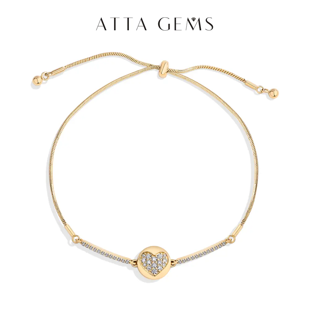 D VVS1 Heart-Designed Lab-Created Moissanite Exquisite Fashionable Jewelry Bracelet, Adjustable Women's Accessory, Engagement or Birthday Gift B034, Exquisite Bracelet, Fashionable Bracelet summerwins