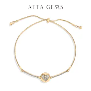 D VVS1  Fashion Heart Lab-Created Moissanite Bracelet  For Women and Girls Engagement birthday Gift Jewelry Adjustable B034