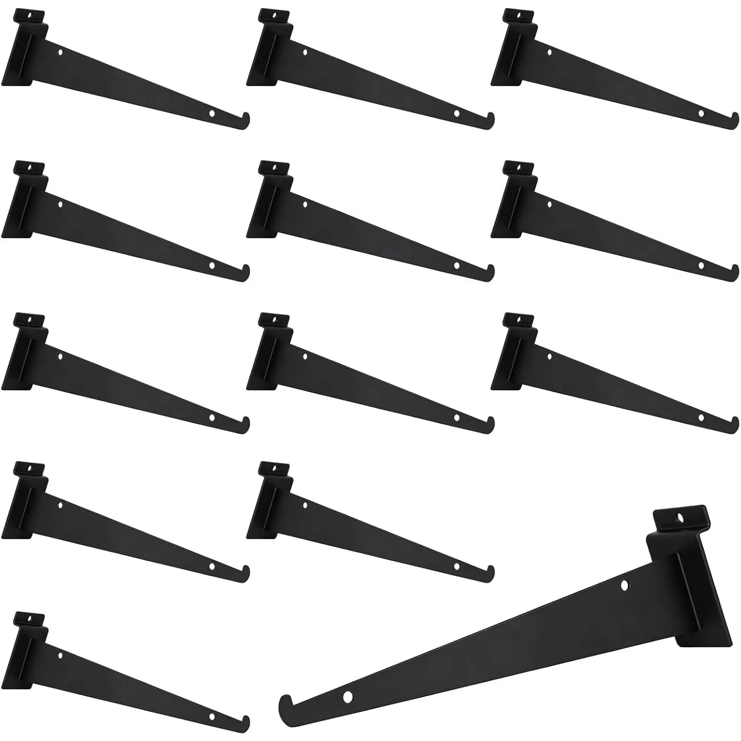 10 Inch Slatwall Shelf Bracket, Slatwall Accessories, Heavy Duty Slat Wall Shelf Bracket with Lip for Garage and Retail Display(16PC )