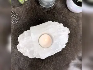RP Selenite Log Candle Holder