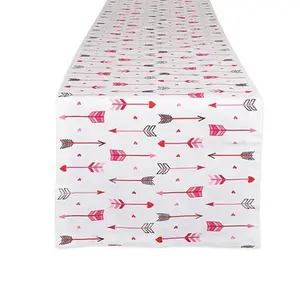Design Imports Hearts and Arrow Print Table Runner - 14" x 108"